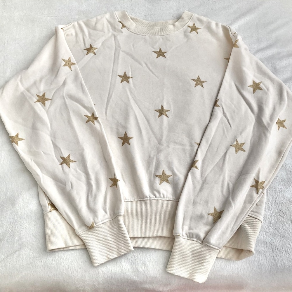 Cream/White Gold Star Sweatshirt H&M